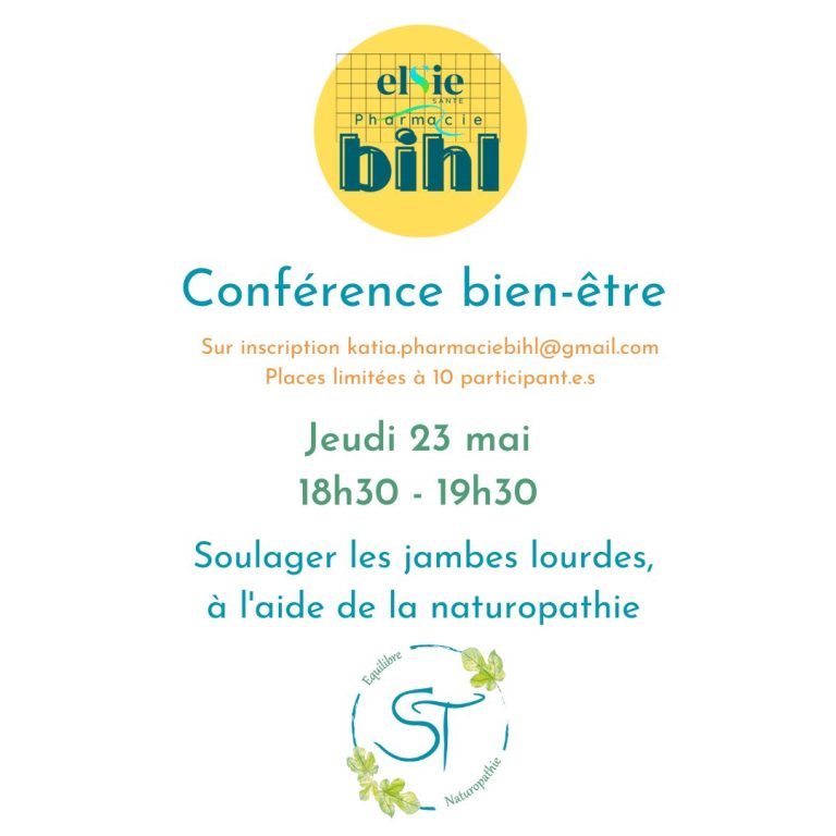 Conférence Bien-être : “Soulager les jambes lourdes à l’aide de la naturopathie”